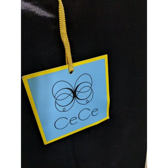 CECE Womens Sleeveless Velour Blouse Top Size XL Black Lace Hem Trim Whimsygoth - Picture 8 of 8